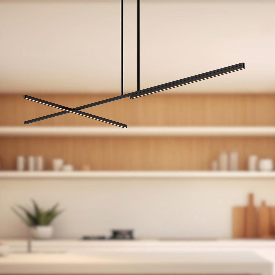 Shift 60-in Black LED Linear Pendant by KUZCO