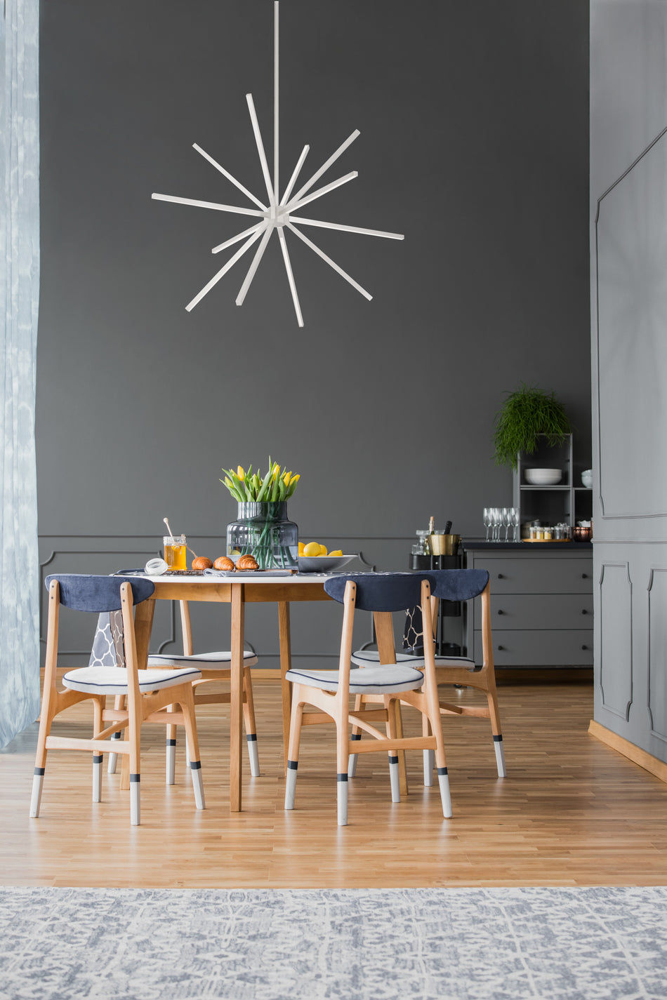 Sirius Minor 32-in White LED Chandeliers by KUZCO