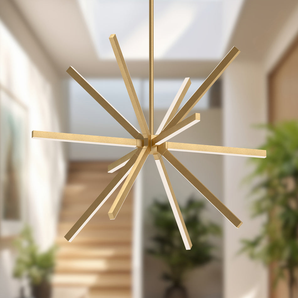 Sirius 48-in Brushed Gold LED Chandeliers by KUZCO