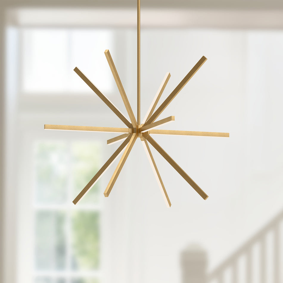 Sirius 56-in Brushed Gold LED Chandeliers by KUZCO