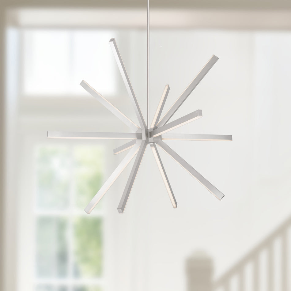 Sirius 56-in Brushed Nickel LED Chandeliers by KUZCO