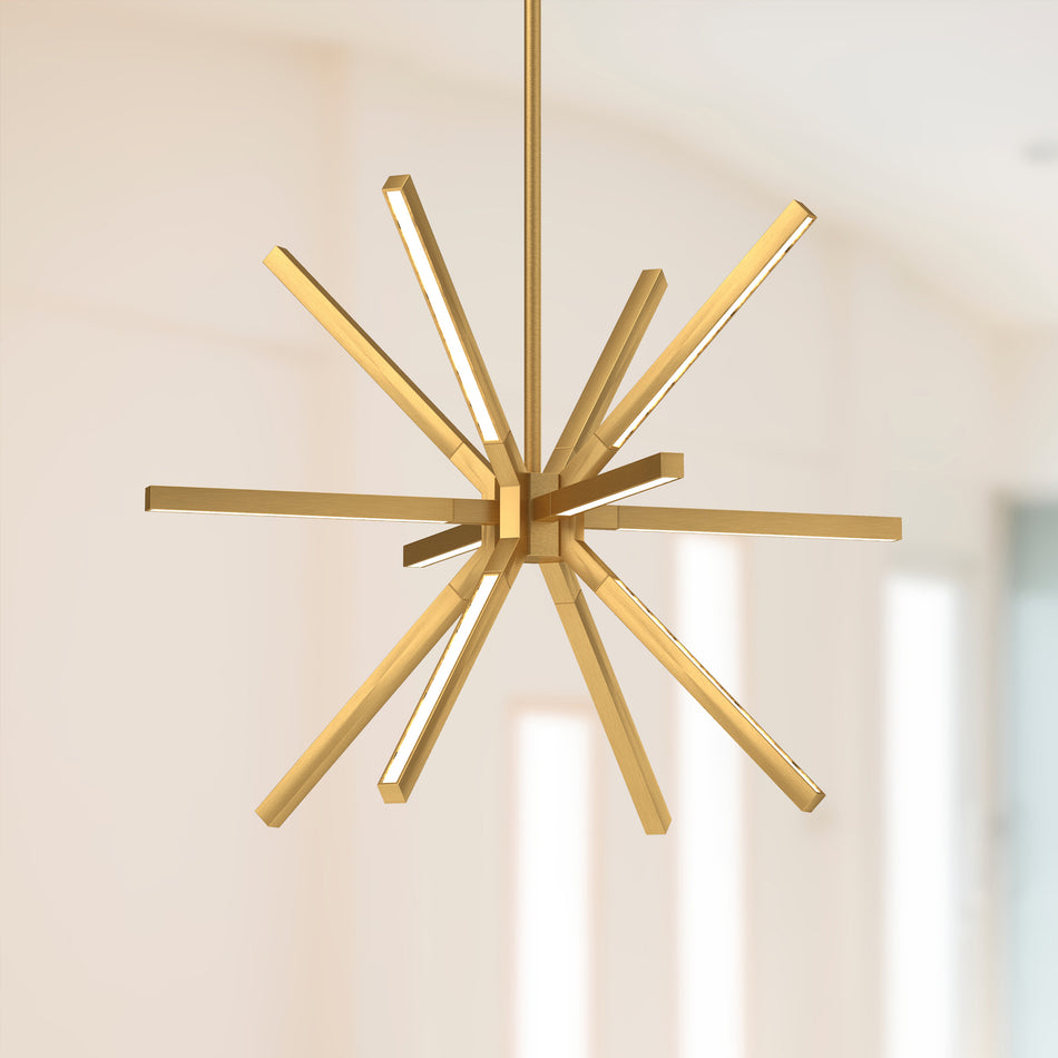 Sirius Minor 20-in Brushed Gold LED Chandeliers by KUZCO