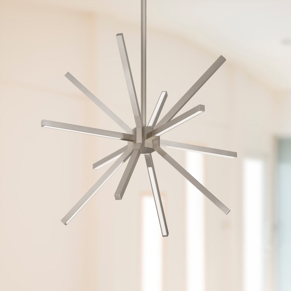 Sirius Minor 20-in Brushed Nickel LED Chandeliers by KUZCO