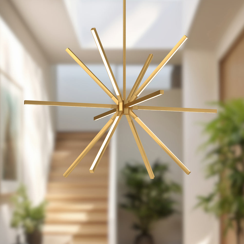 Sirius Minor 32-in Brushed Gold LED Chandeliers by KUZCO