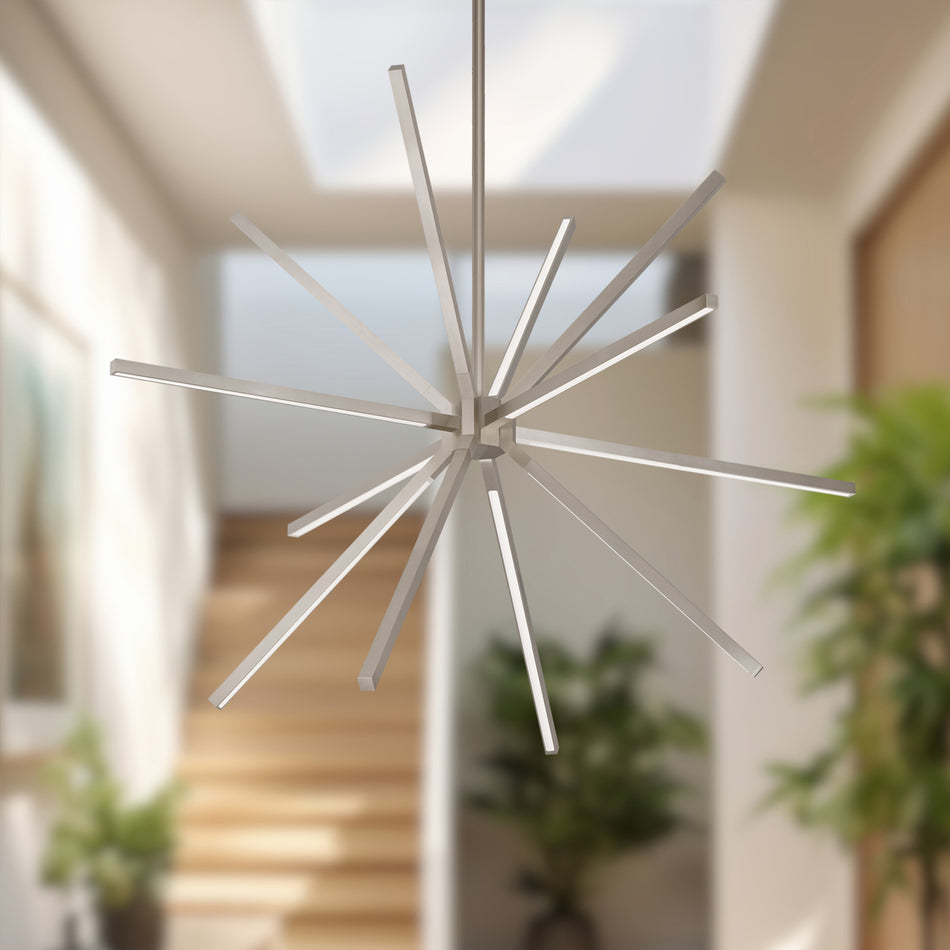Sirius Minor 32-in Brushed Nickel LED Chandeliers by KUZCO