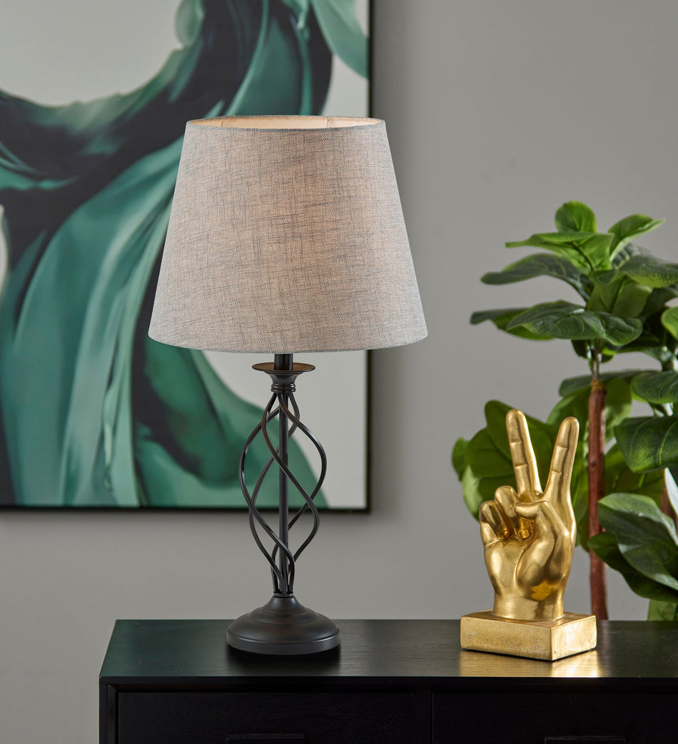 Darcy Table Lamp- Grey Tall Shade