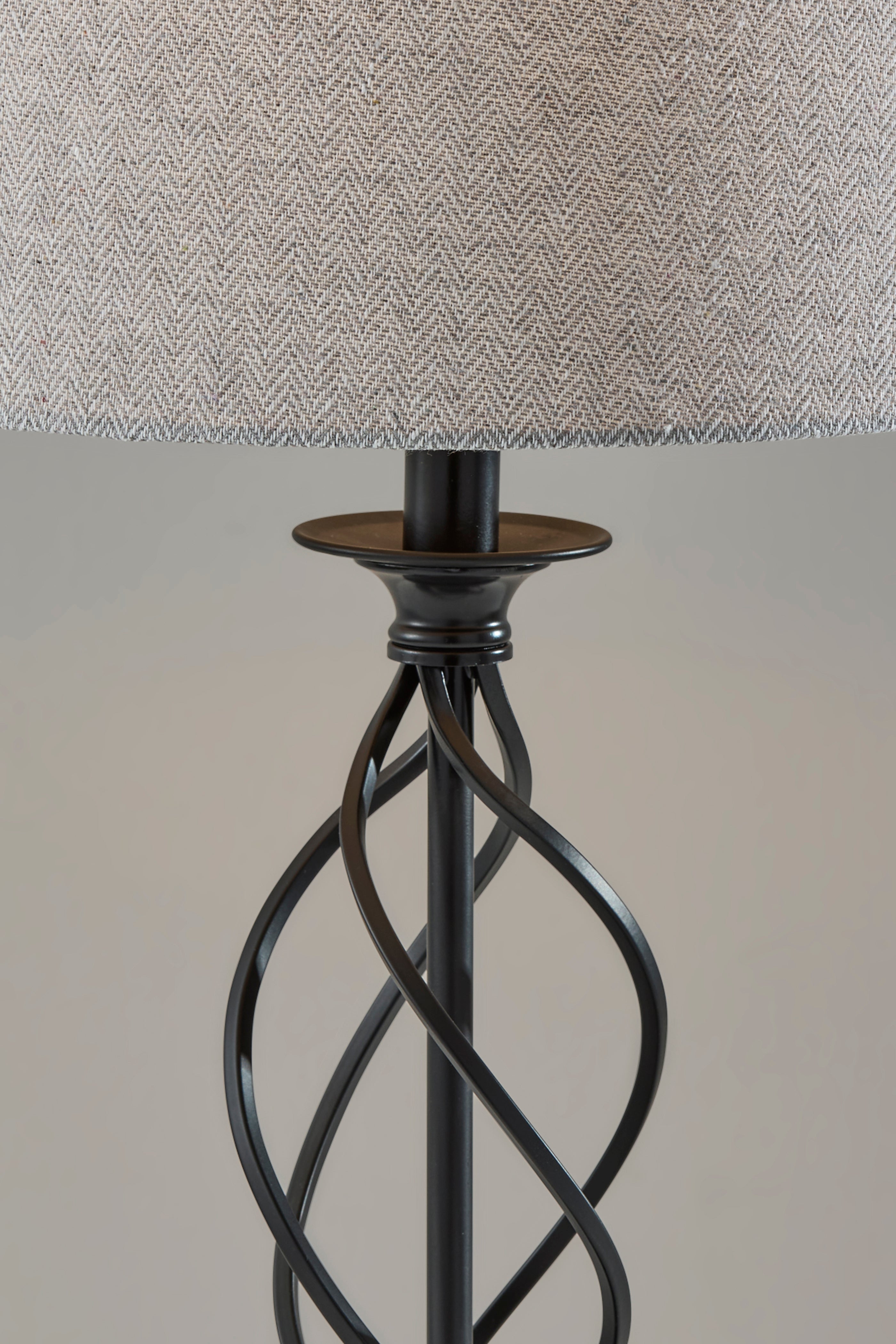 Darcy Table Lamp- Grey Drum Shade