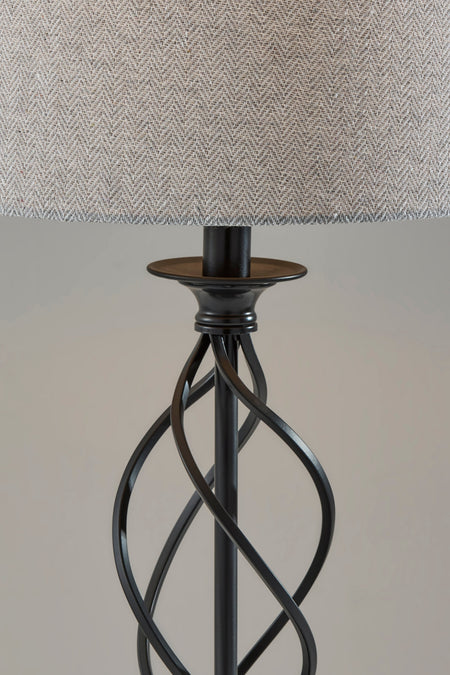 Darcy Table Lamp- Grey Drum Shade