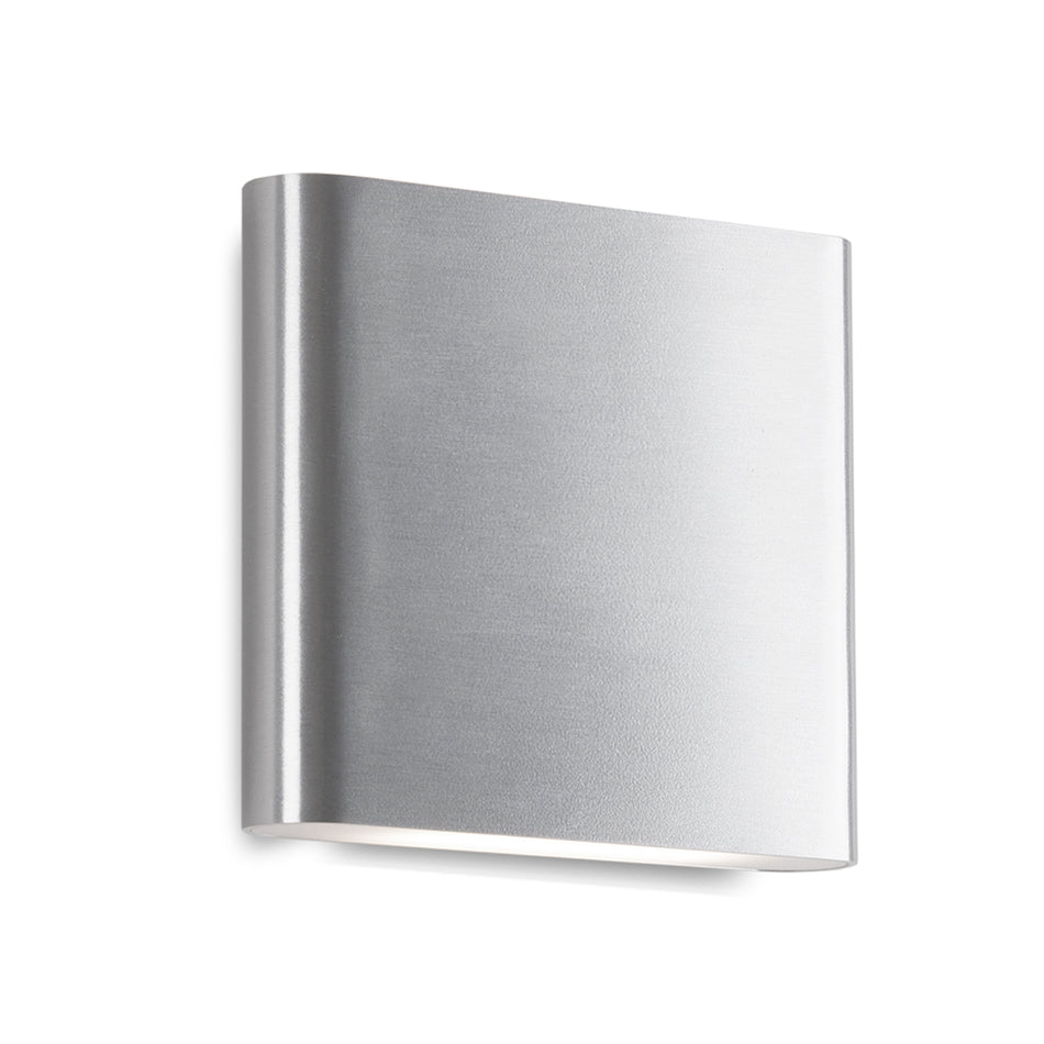Slate 6-in Brushed Nickel LED All terior Wall