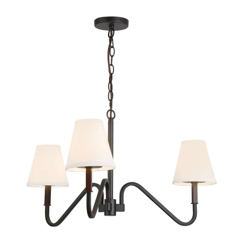 Sloan 30-in Black Chandelier