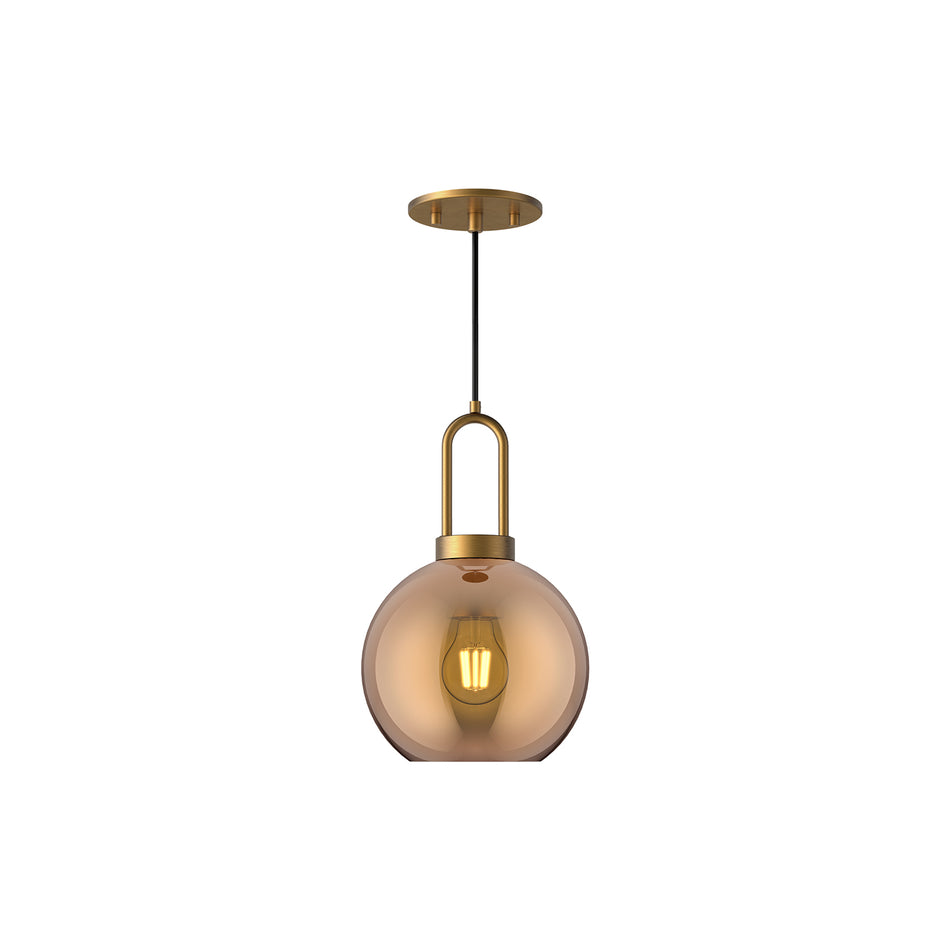 Soji 8-in Aged Gold/Copper Glass 1 Light Pendant