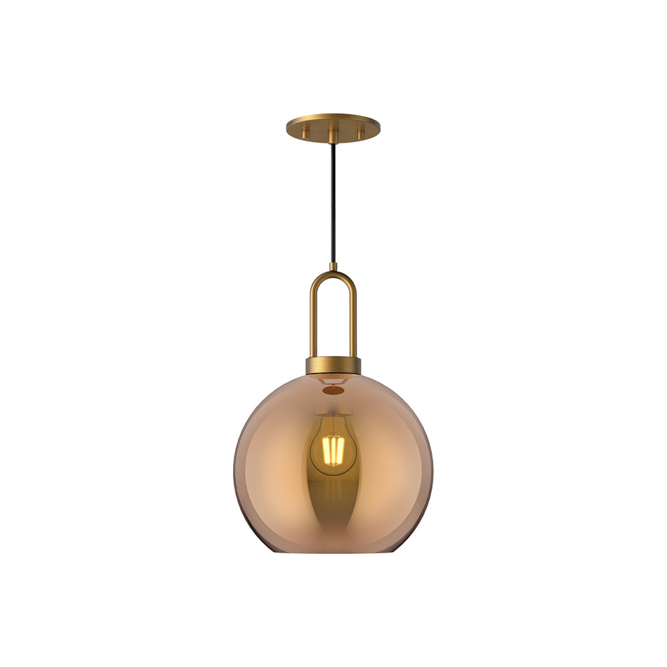 Soji 10-in Aged Gold/Copper Glass 1 Light Pendant