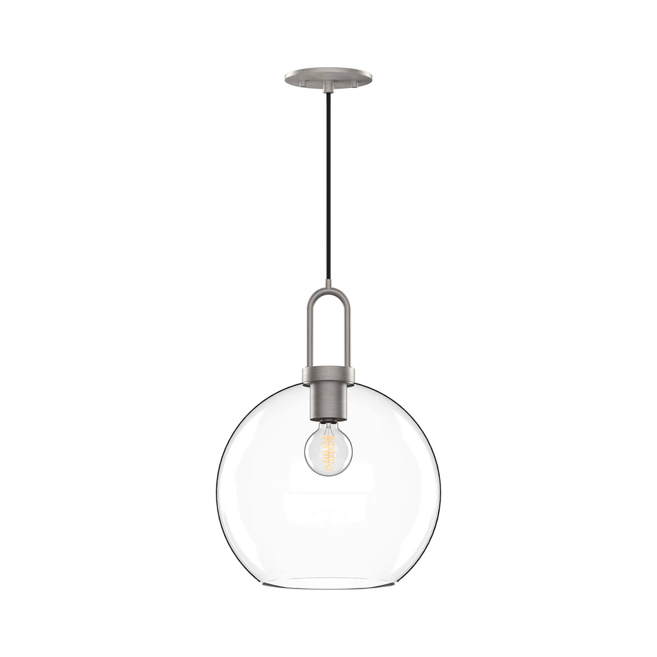 Soji 10-in Brushed Nickel/Clear Glass 1 Light Pendant