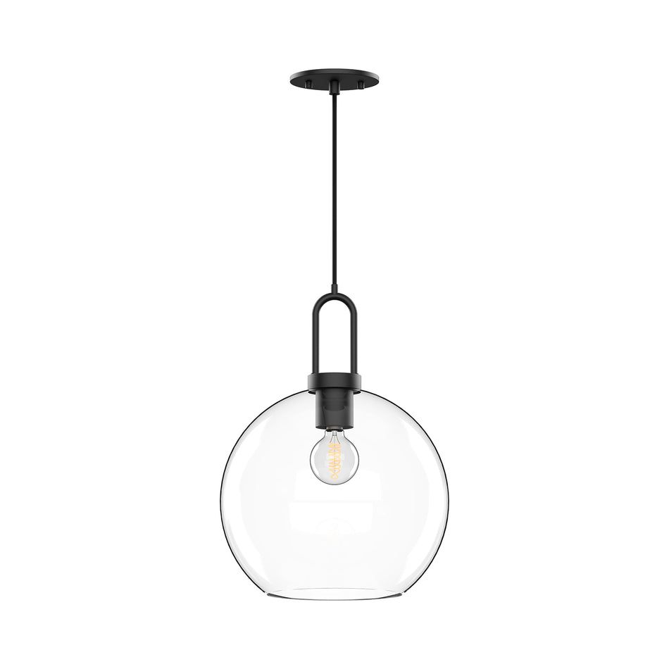 Soji 10-in Clear Glass/Matte Black 1 Light Pendant