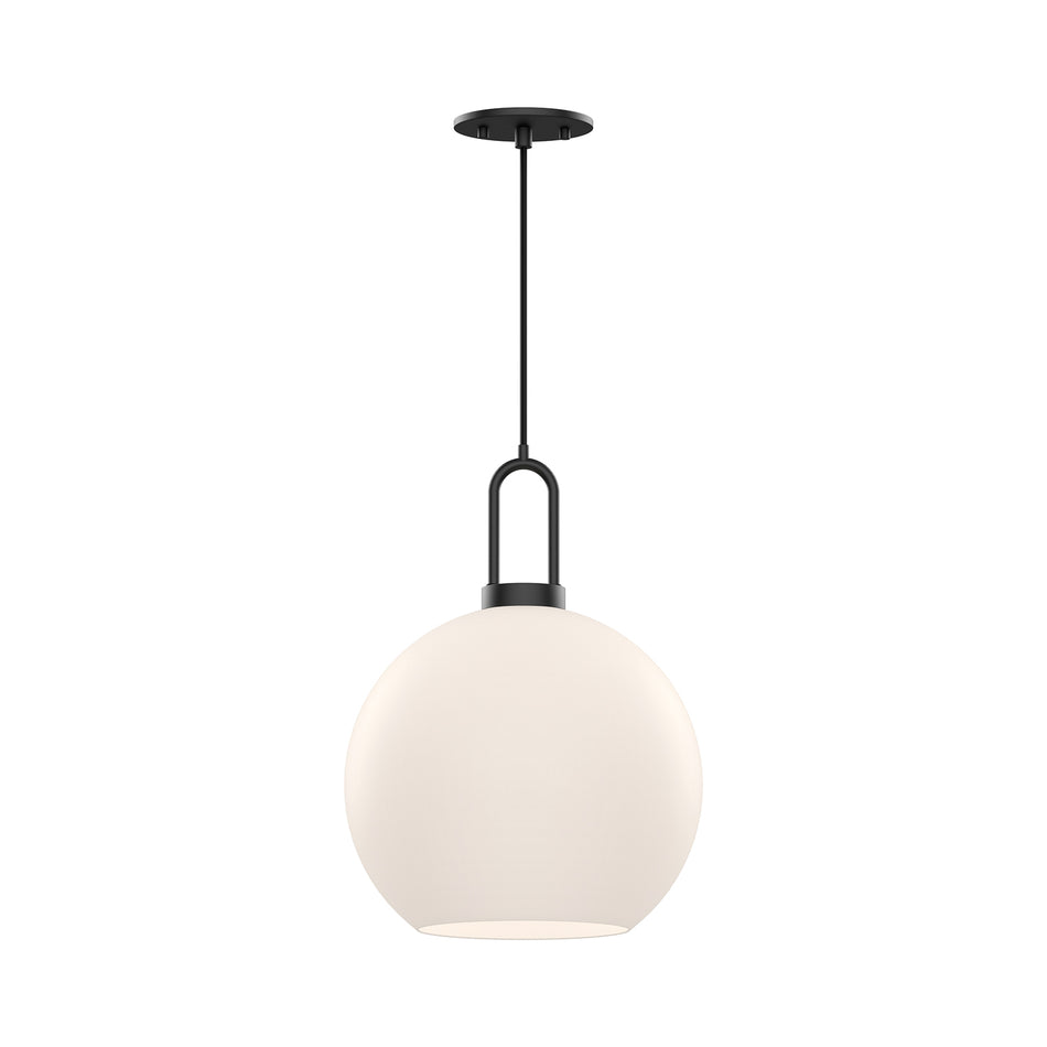 Soji 10-in Matte Black/Opal Matte Glass 1 Light Pendant