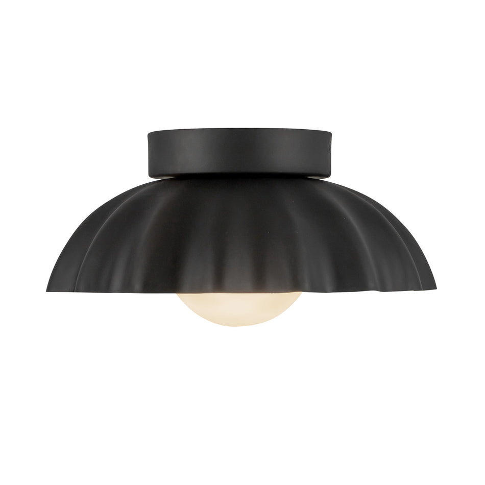 Soleil 10-in Matte Black/Opal Glass LED Wall/Vanity Light by ALORA MOOD