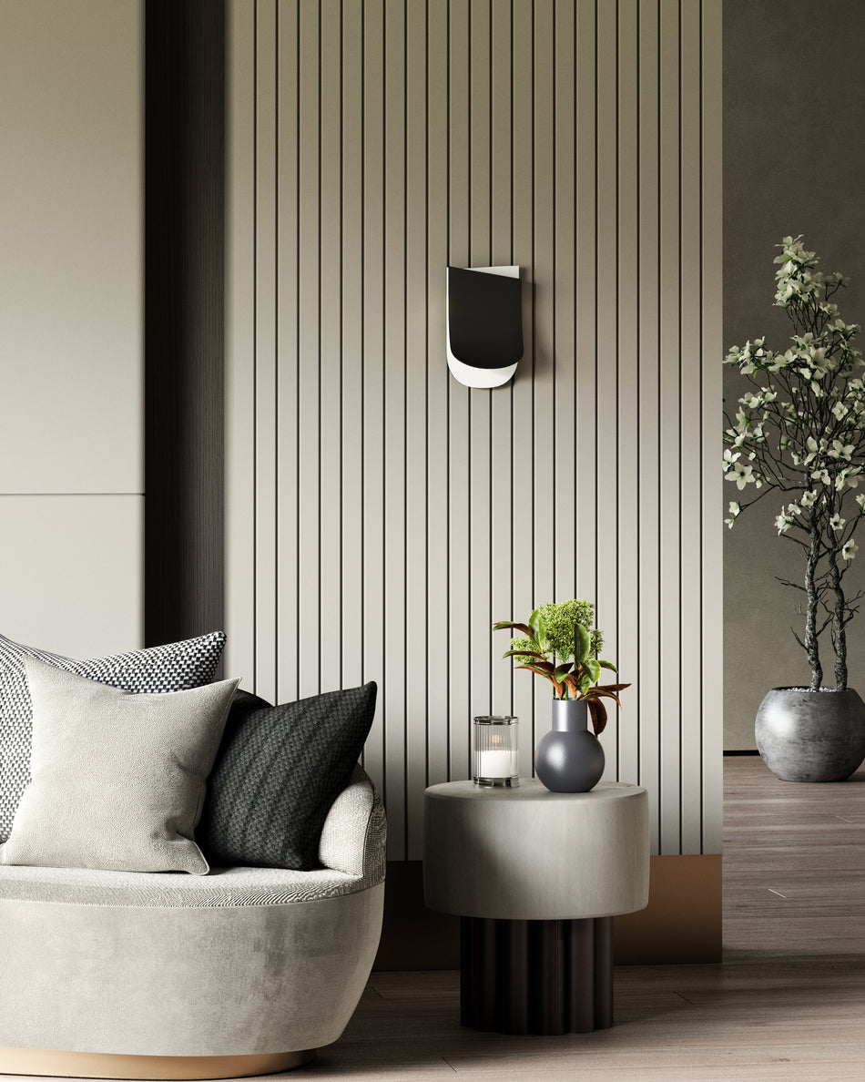 Sonder 6-in Black/White LED Wall Sconce by KUZCO