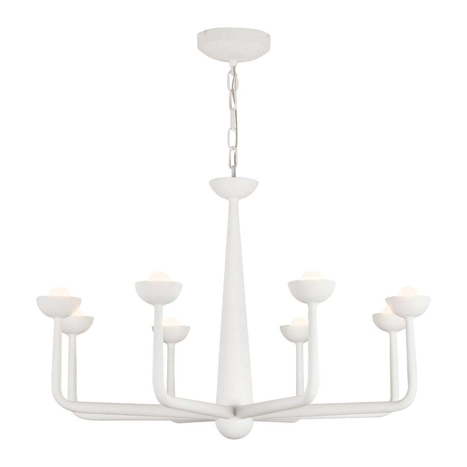 Spade 30-in White dimmable LED Chandelier