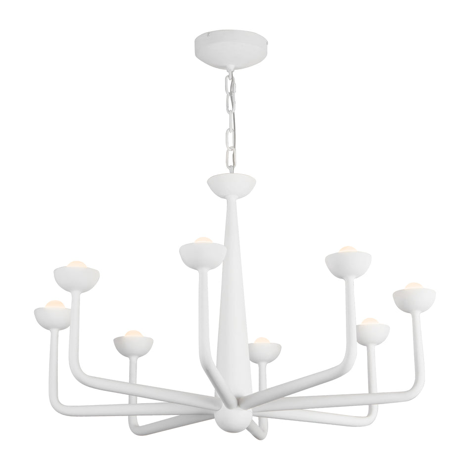 Spade 30-in White dimmable LED Chandelier