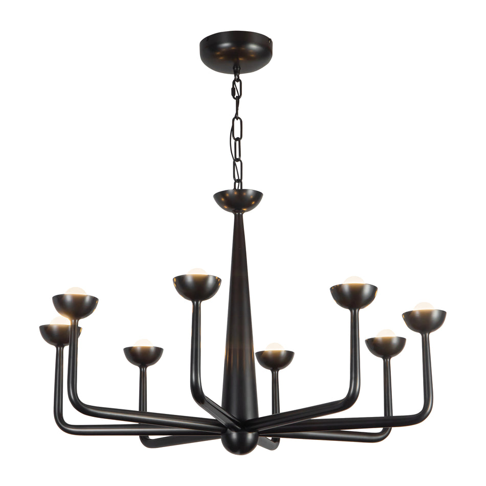 Spade 30-in Black dimmable LED Chandelier