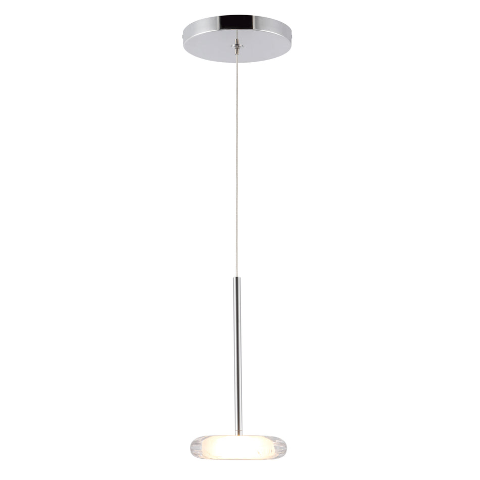 Stephord 4-in Chrome/Clear Glass LED Pendant by KUZCO