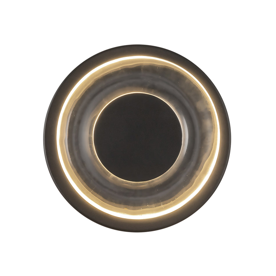 Stephord 4-in Black/Clear Glass LED Wall Sconce by KUZCO