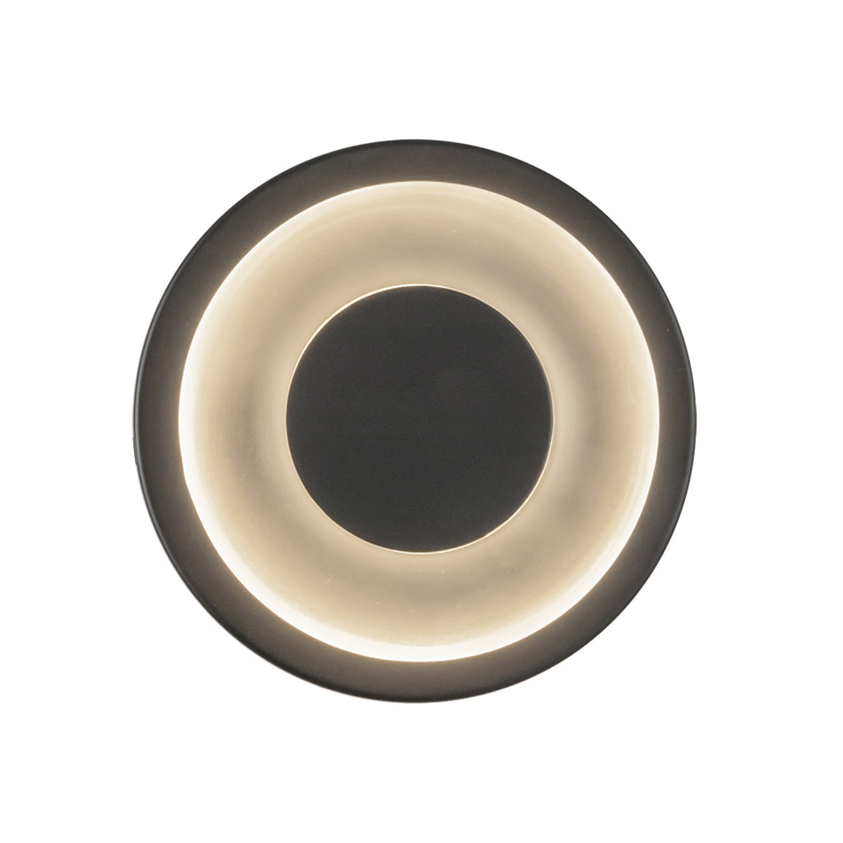 Stephord 4-in Black/Frosted Glass LED Wall Sconce by KUZCO