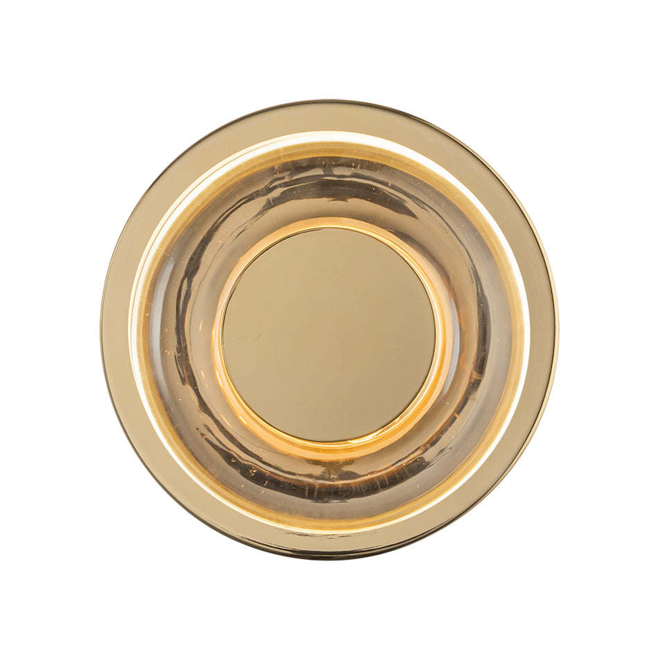 Stephord 4-in Metallic Brass/Clear Glass LED Wall Sconce by KUZCO