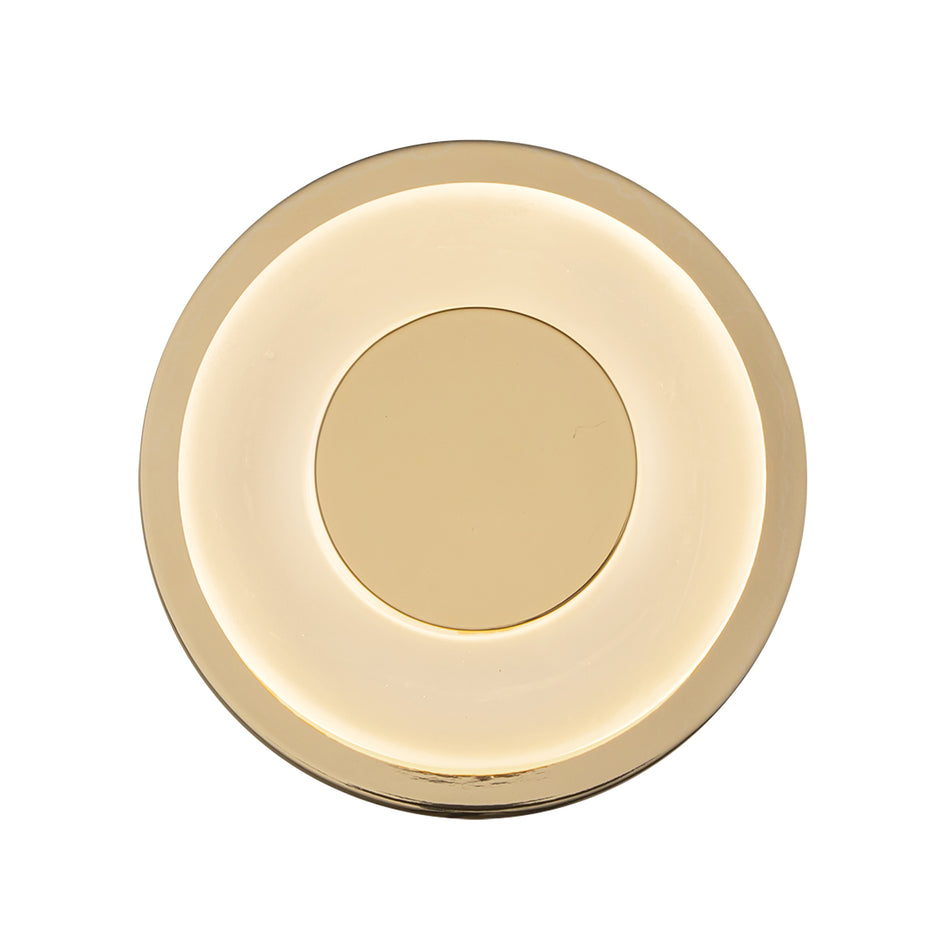 Stephord 4-in Metallic Brass/Frosted Glass LED Wall Sconce by KUZCO