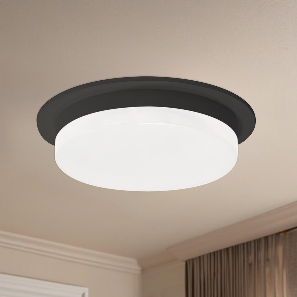 Stockton 6-in Black LED Flush Mount by KUZCO