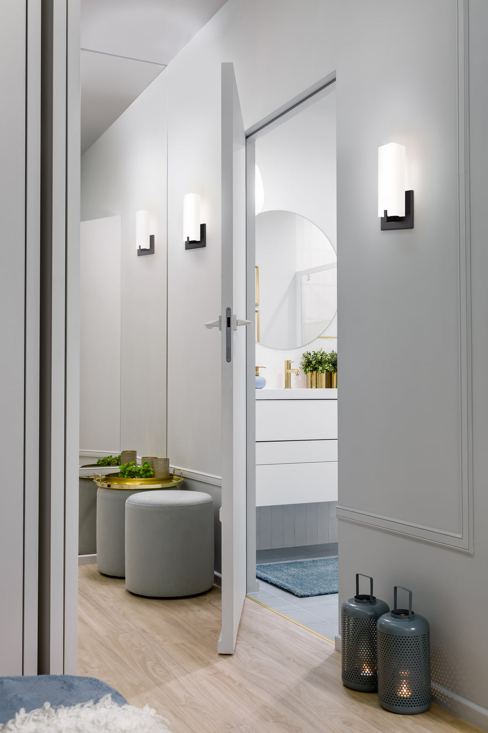 Stratford 12-in Black LED Wall Sconce by KUZCO
