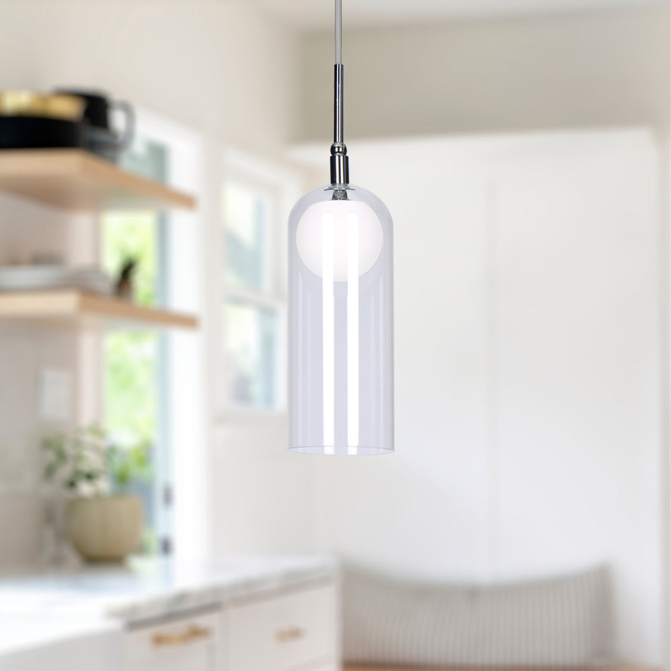 Stylo 4-in Chrome LED Pendant by KUZCO