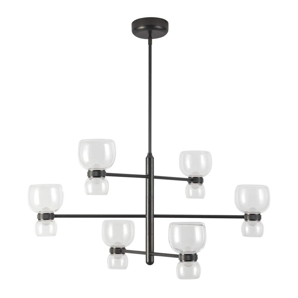 Sutton 36-in Black dimmable LED Chandelier
