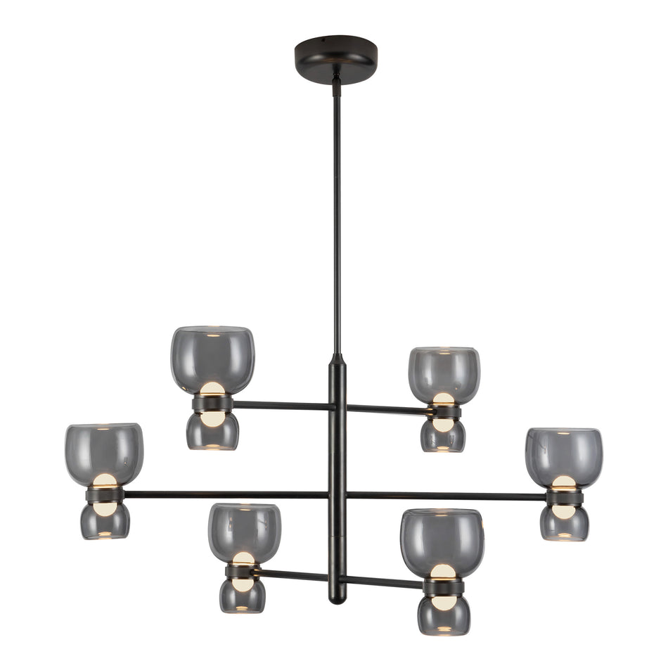 Sutton 36-in Black dimmable LED Chandelier