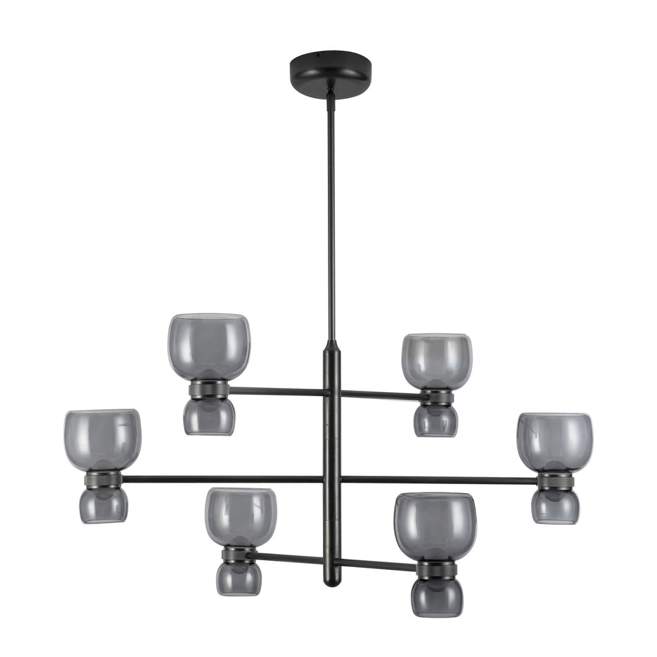 Sutton 36-in Black dimmable LED Chandelier