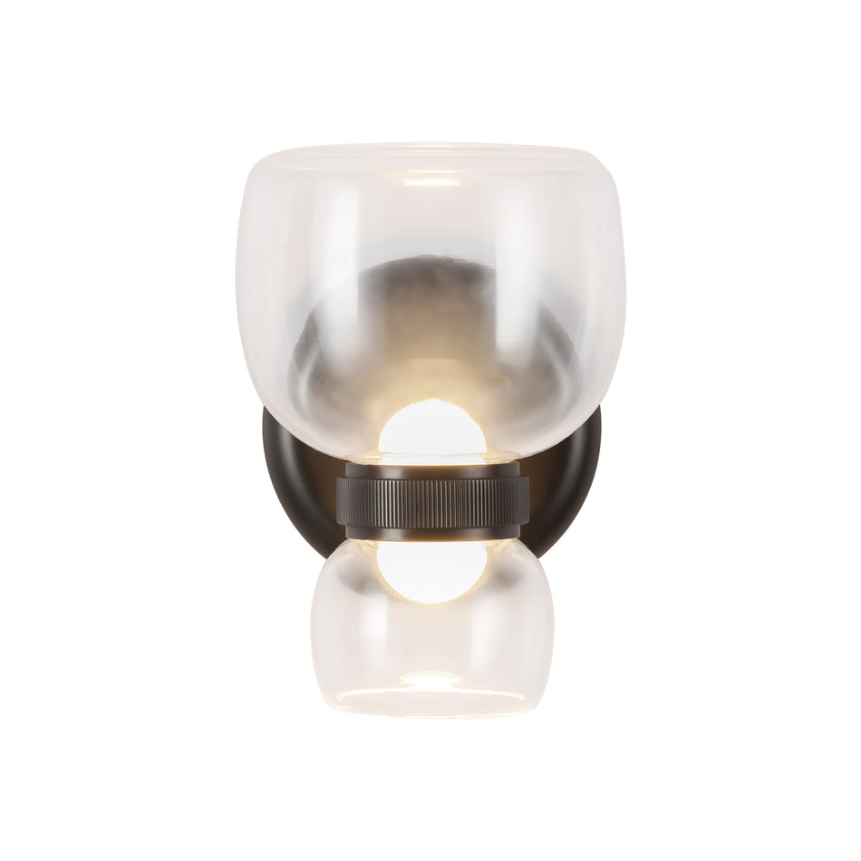 Sutton 8-in Black dimmable LED Bathroom Vanity Light