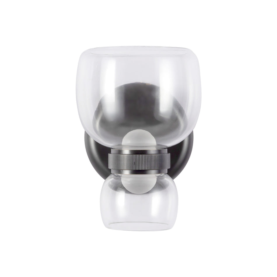 Sutton 8-in Black dimmable LED Bathroom Vanity Light