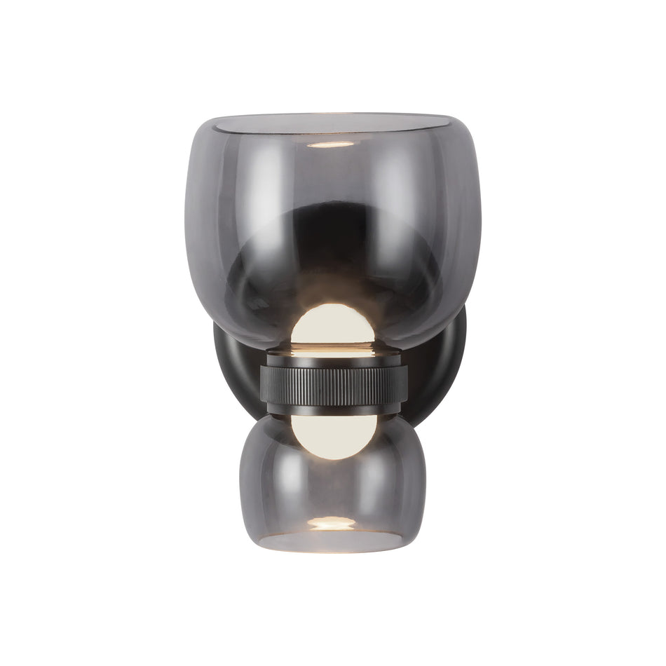 Sutton 8-in Black dimmable LED Bathroom Vanity Light