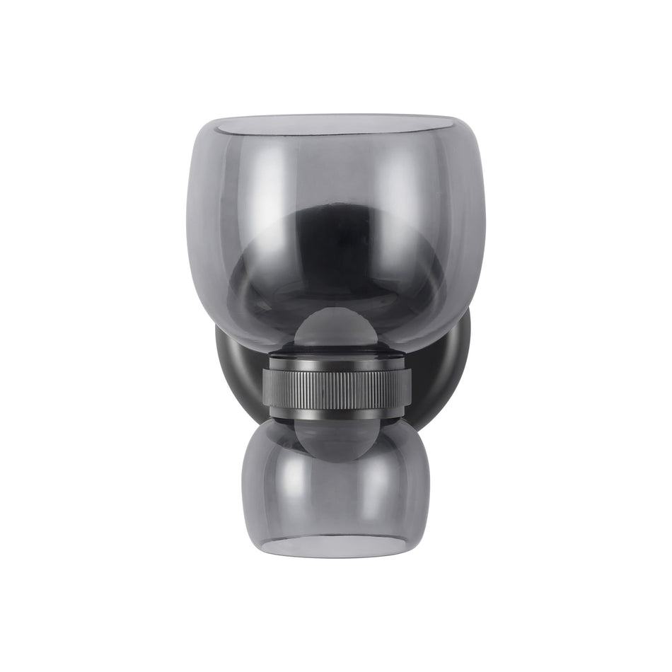 Sutton 8-in Black dimmable LED Bathroom Vanity Light