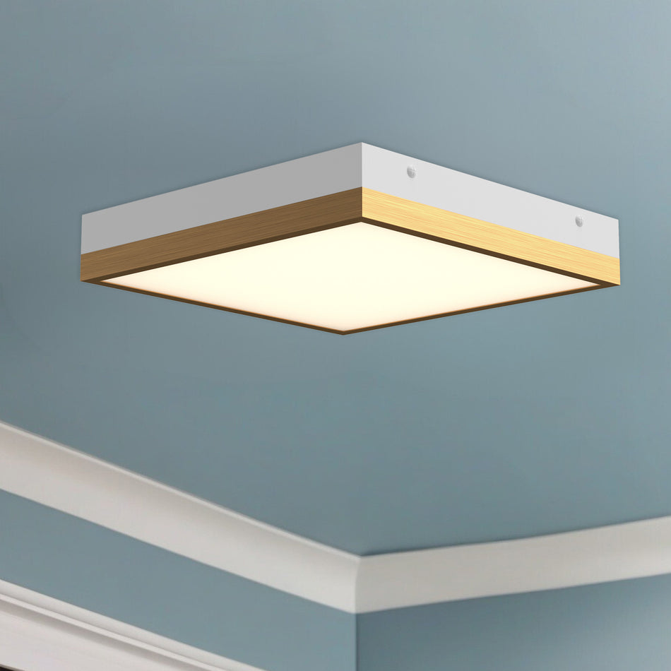 Sydney 11-in Aged Gold/White LED Flush Mount by ALORA MOOD