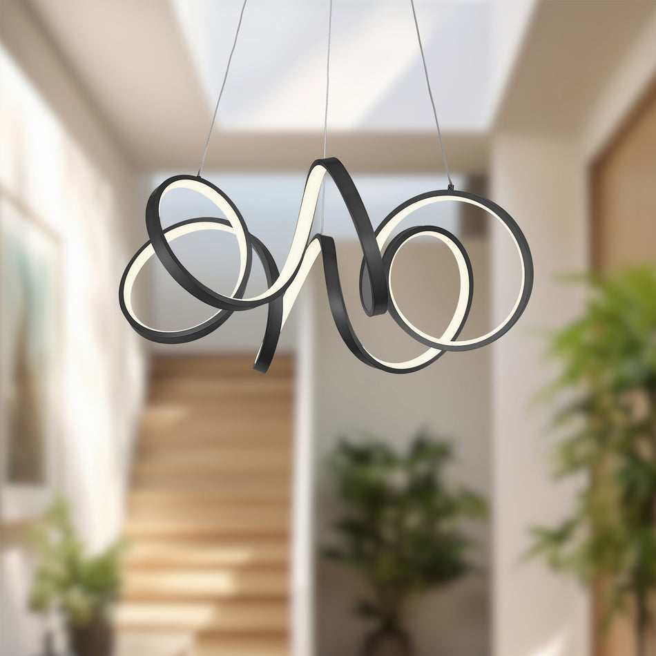 Synergy 24-in Black LED Chandeliers by KUZCO