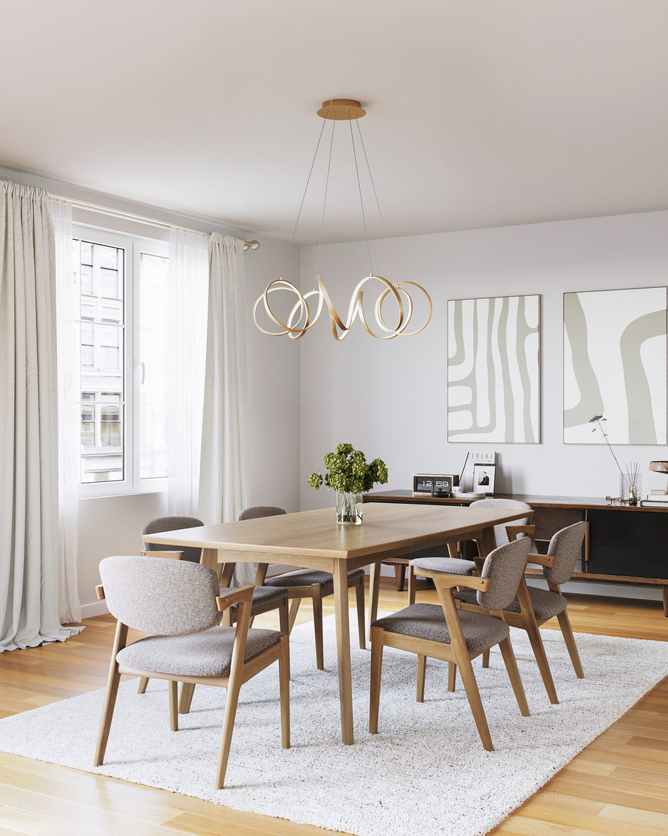Synergy 34-in Antique Brass LED Chandeliers by KUZCO