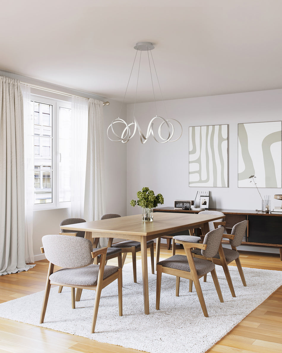Synergy 34-in Antique Silver LED Chandeliers by KUZCO