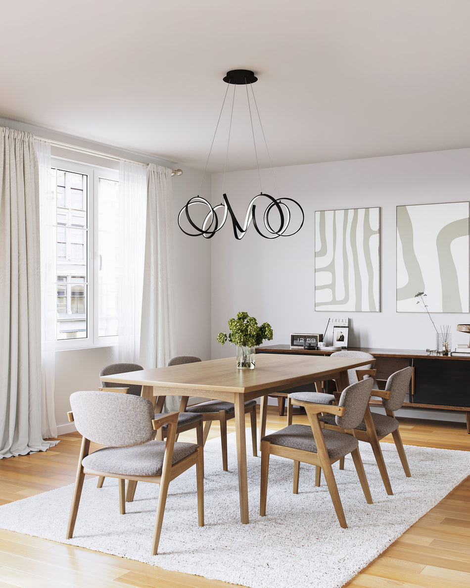 Synergy 34-in Black LED Chandeliers by KUZCO