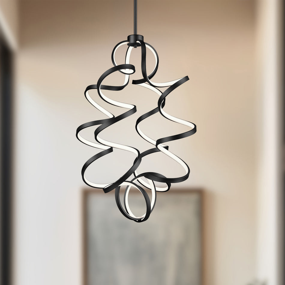 Synergy 34-in Black LED Chandeliers by KUZCO
