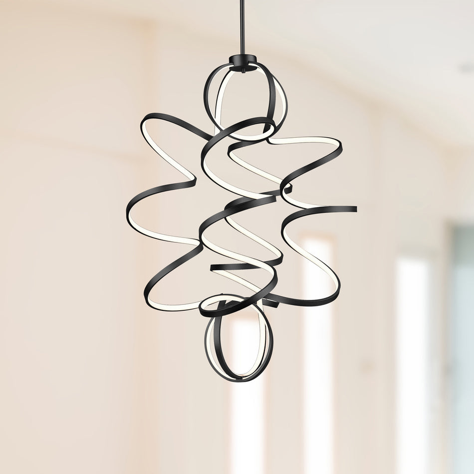 Synergy 41-in Black LED Chandeliers by KUZCO