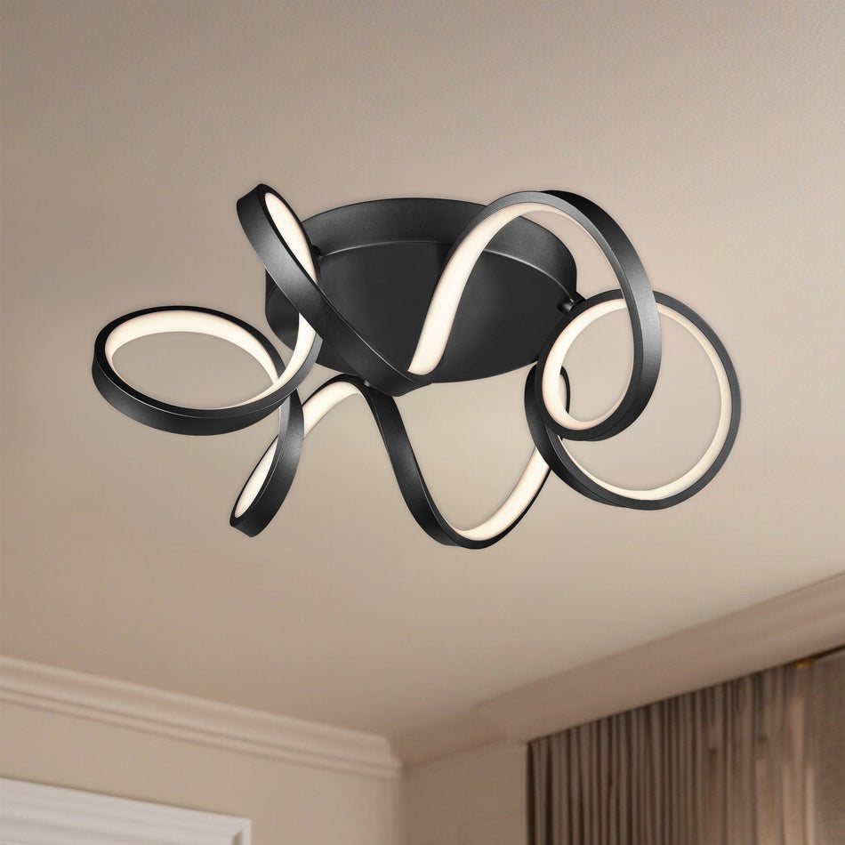 Synergy 20-in Black LED Flush Mount by KUZCO