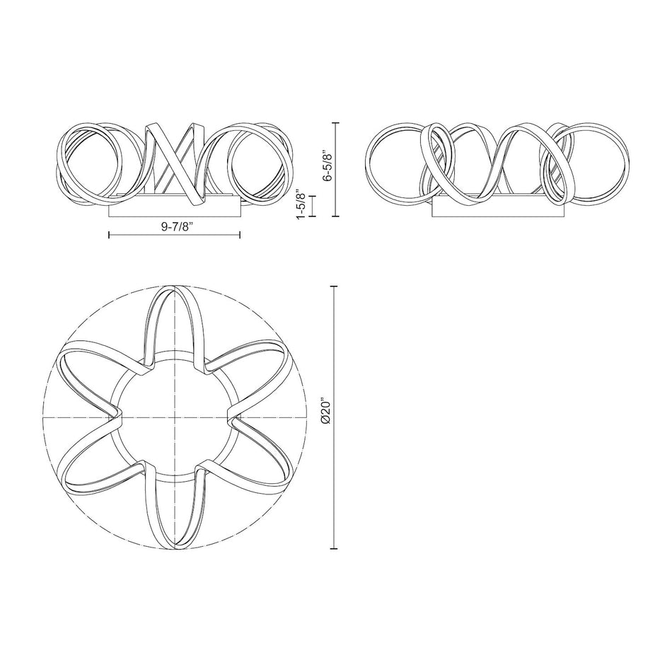 Synergy 20-in Antique Brass LED Flush Mount by KUZCO