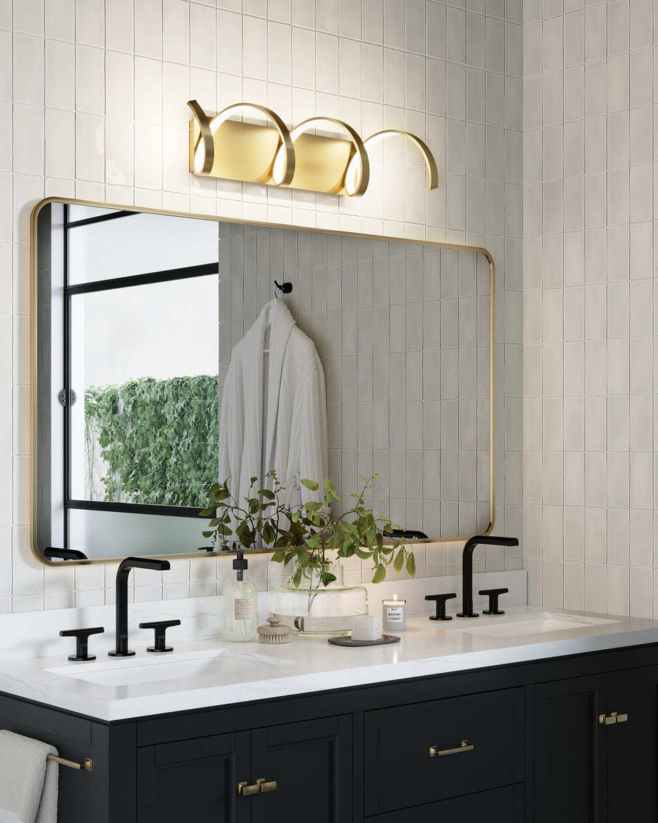 Synergy 30-in Antique Brass LED Wall Sconce by KUZCO