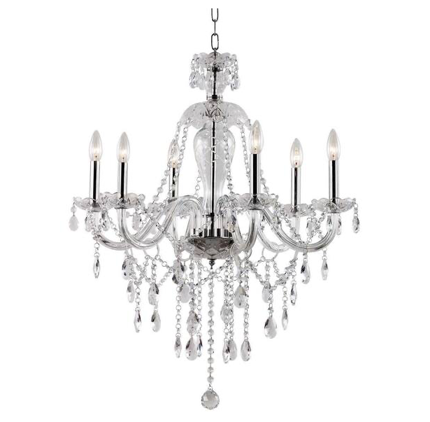 6-Light Polished Chrome Chandelier